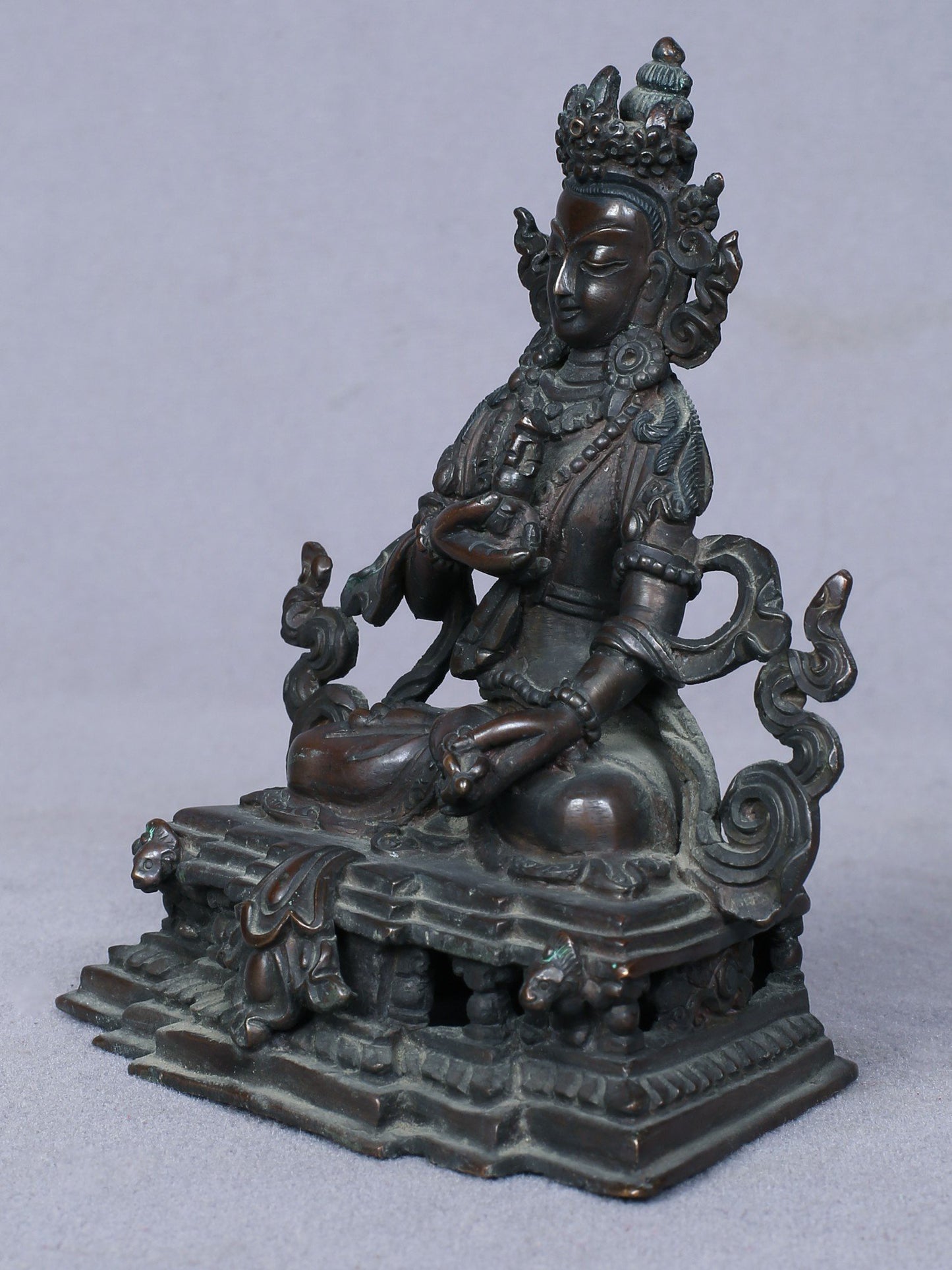 4" Small Vajrasattva Copper Statue | Handmade Idol | Buddhist Deity Idol From Nepal