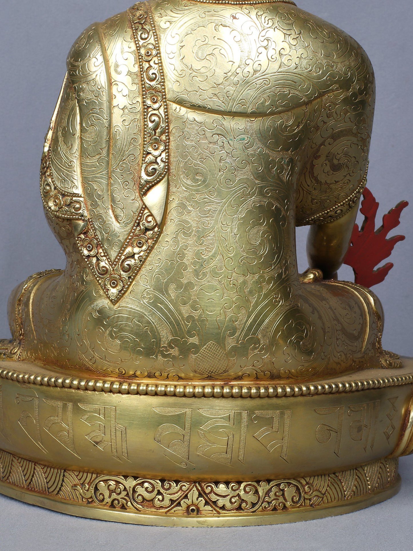 14" Medicine Buddha Copper Statue Gilded With Gold From Nepal | Handmade Idol | Buddha Statue