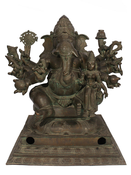 51" Large Shri Vallabh Ganapati Bronze Sculpture | Decorative Bronze Idol | Figurine For Gifting | Bronze Statue For Temple