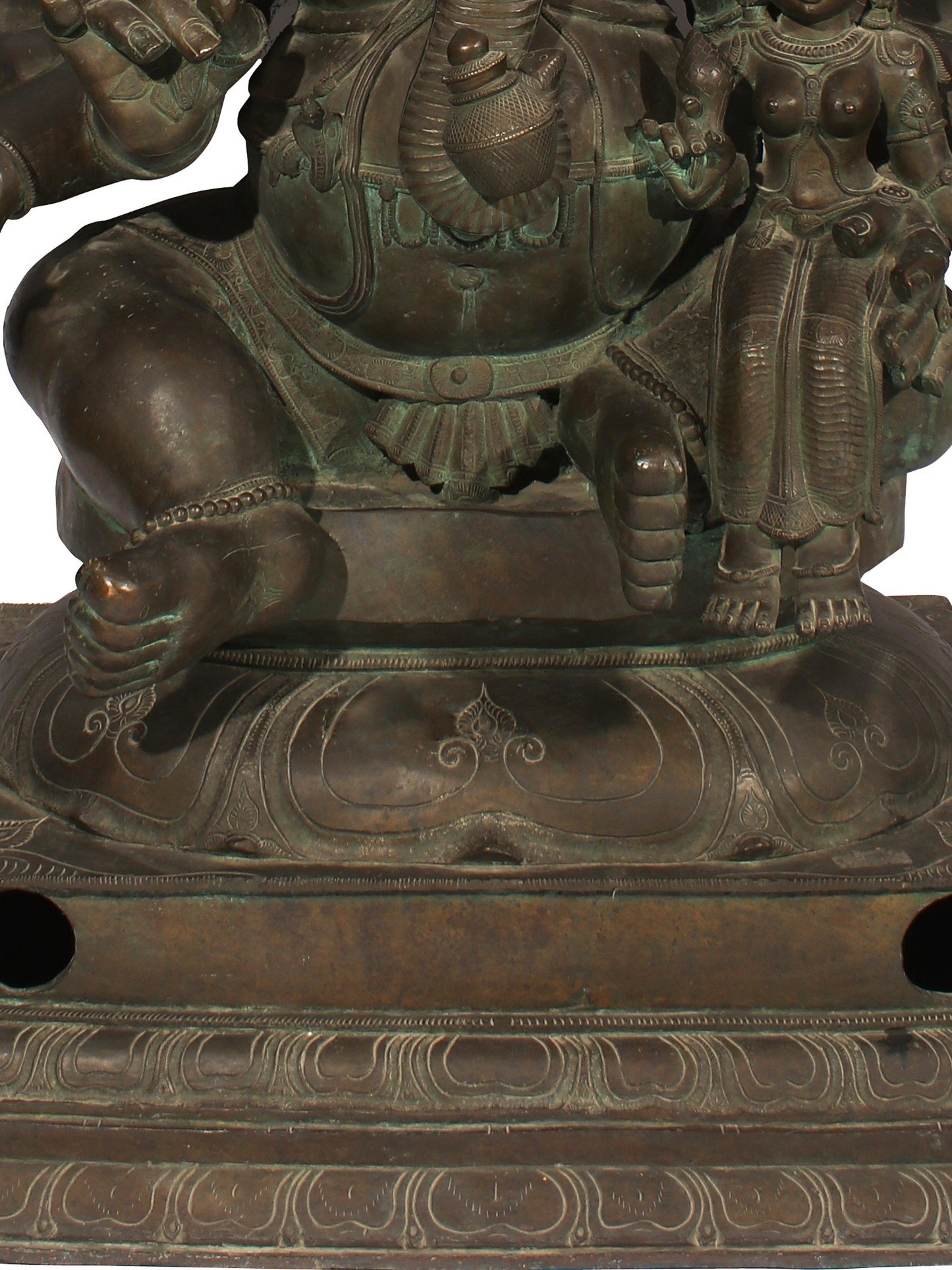 51" Large Shri Vallabh Ganapati Bronze Sculpture | Decorative Bronze Idol | Figurine For Gifting | Bronze Statue For Temple