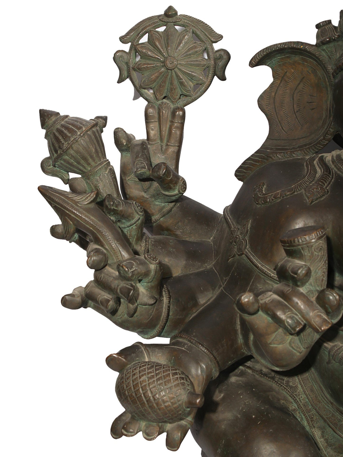 51" Large Shri Vallabh Ganapati Bronze Sculpture | Decorative Bronze Idol | Figurine For Gifting | Bronze Statue For Temple