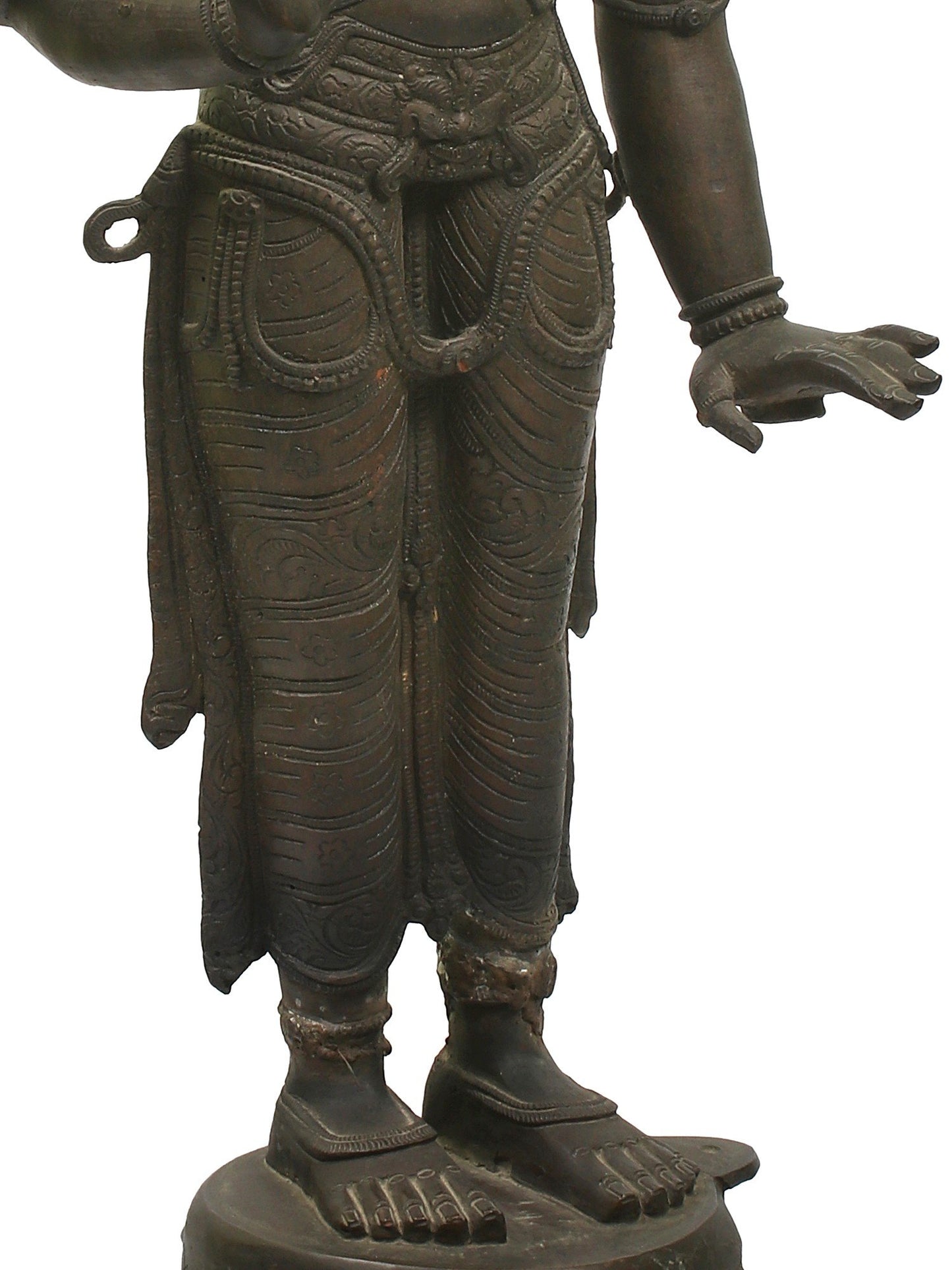 32" Large Four-Armed Standing Lord Vishnu Bronze Sculpture | Bronze Statue