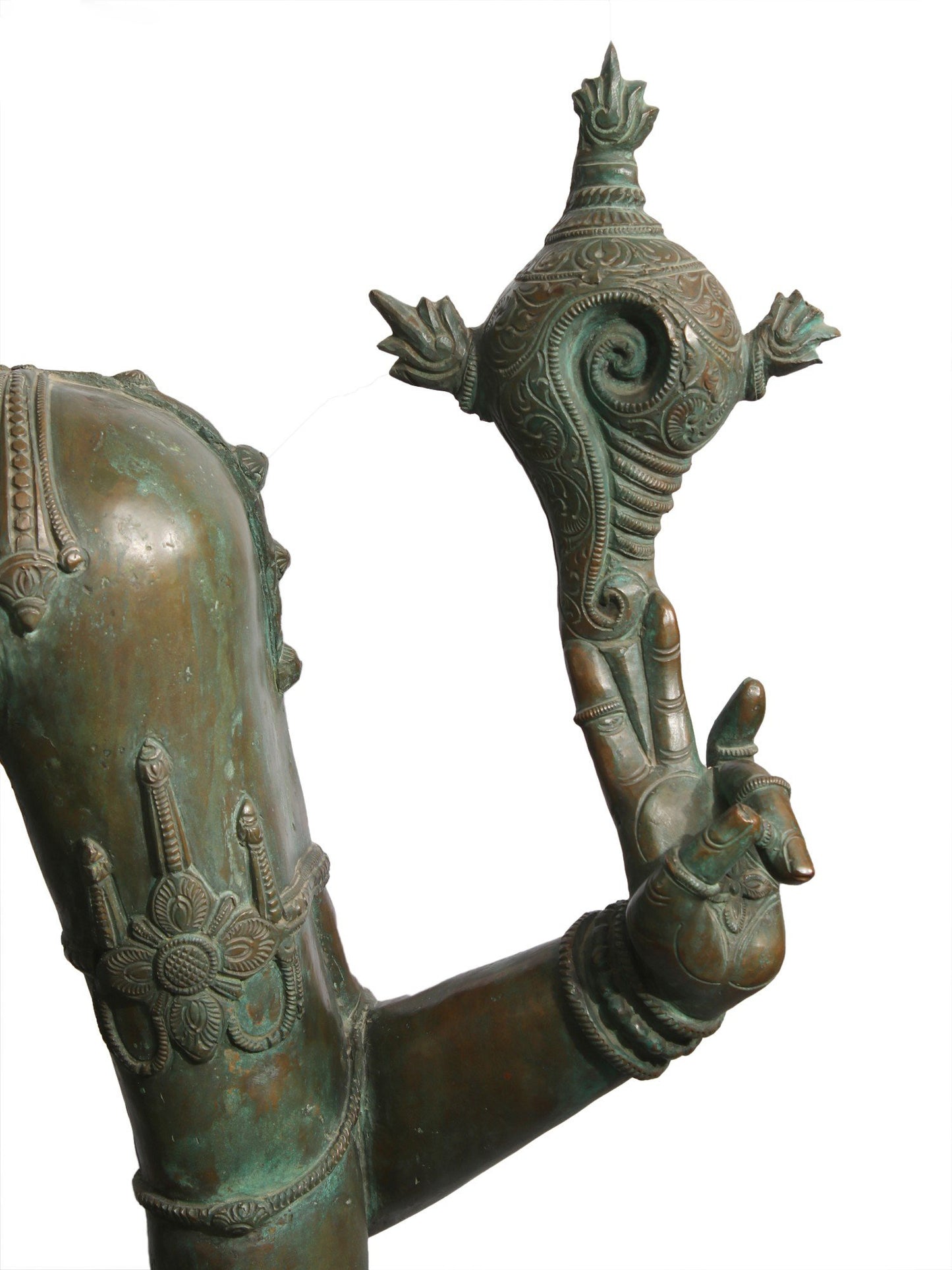 72" Super Large Standing Lord Vishnu in Blessing Gesture | Bronze Statue