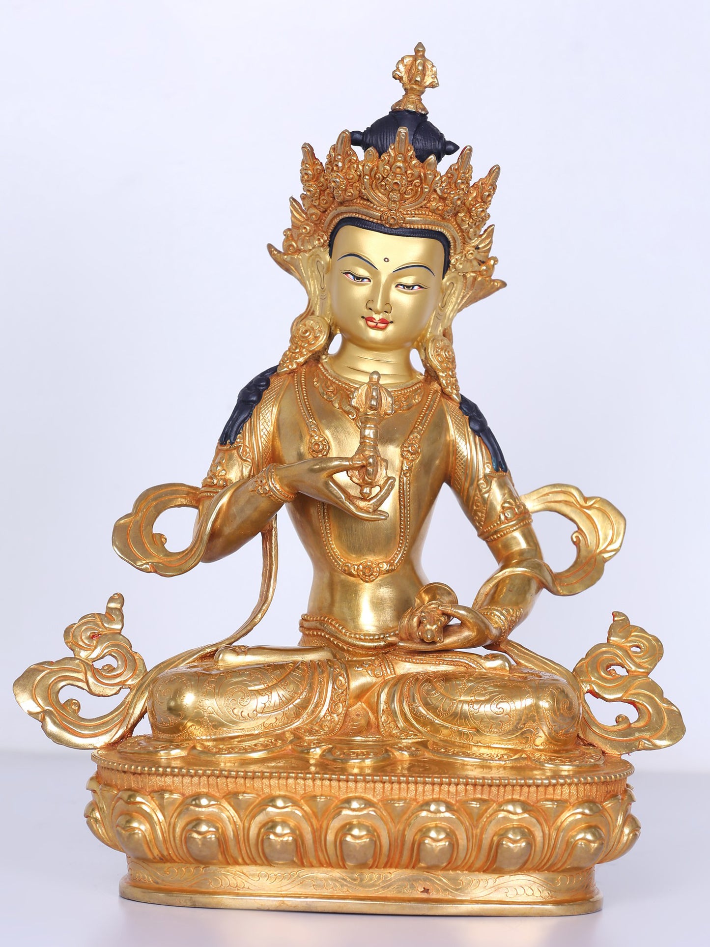 13" Buddhist Deity Vajrasattva Copper Statue | Handmade Copper Idol | Buddhist Deity Idol