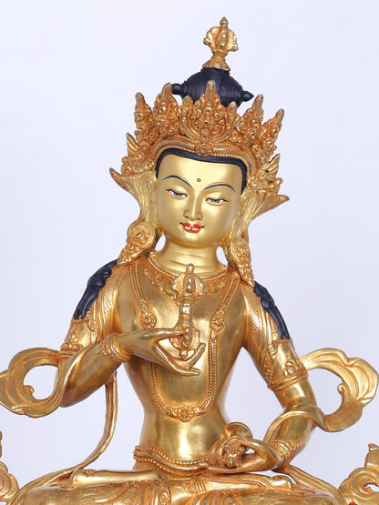 13" Buddhist Deity Vajrasattva Copper Statue | Handmade Copper Idol | Buddhist Deity Idol