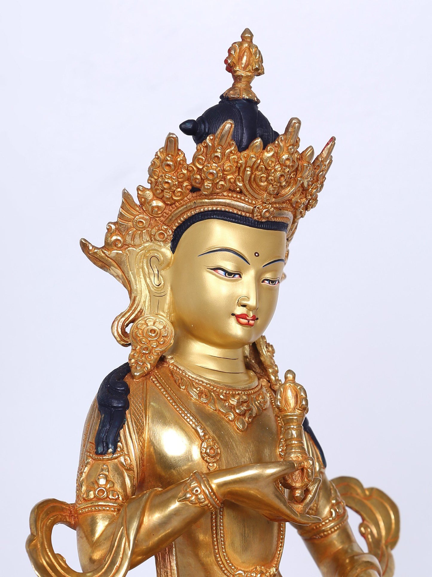 13" Buddhist Deity Vajrasattva Copper Statue | Handmade Copper Idol | Buddhist Deity Idol