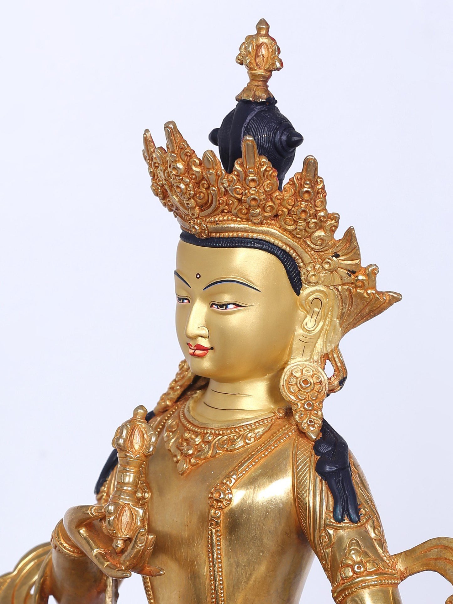 13" Buddhist Deity Vajrasattva Copper Statue | Handmade Copper Idol | Buddhist Deity Idol