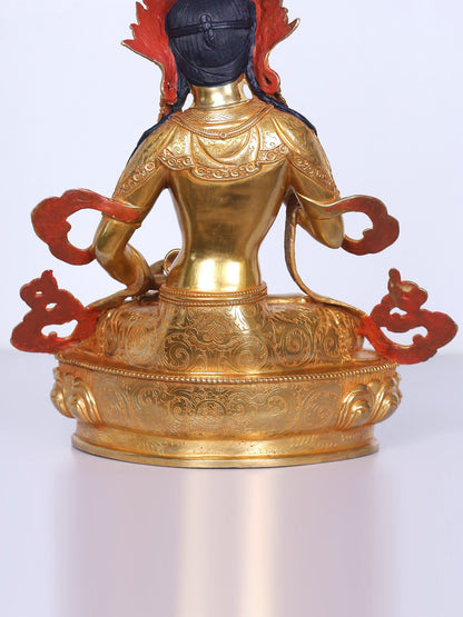 13" Buddhist Deity Vajrasattva Copper Statue | Handmade Copper Idol | Buddhist Deity Idol