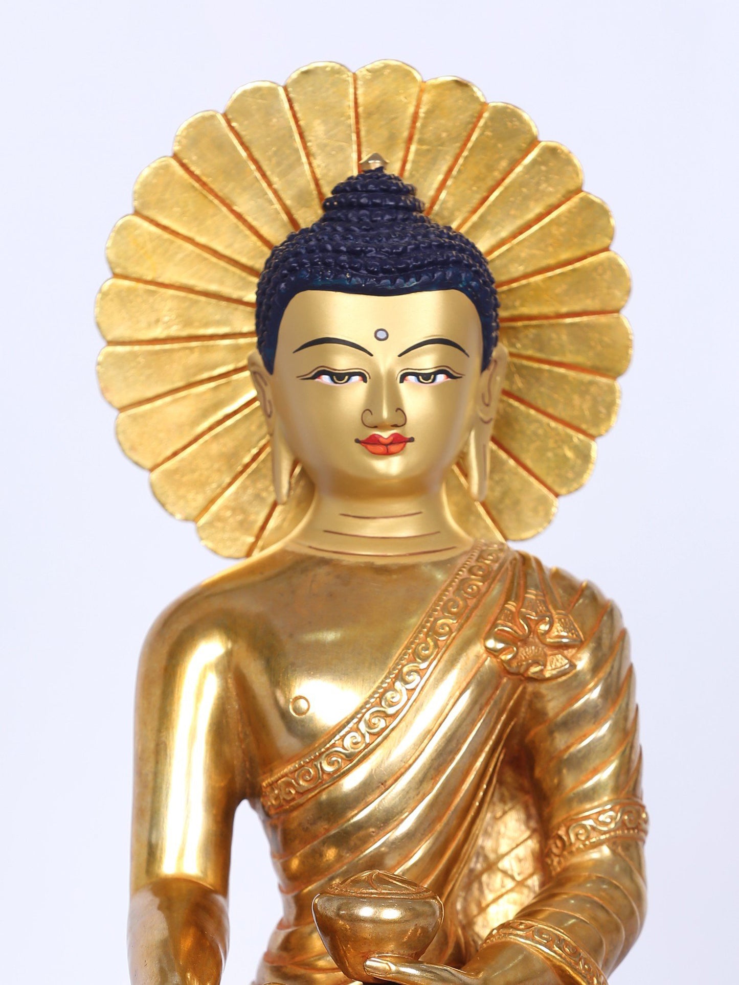 10" Copper Shakyamuni Buddha Figurine From Nepal | Handmade Idol | Lord Buddha Copper Idol