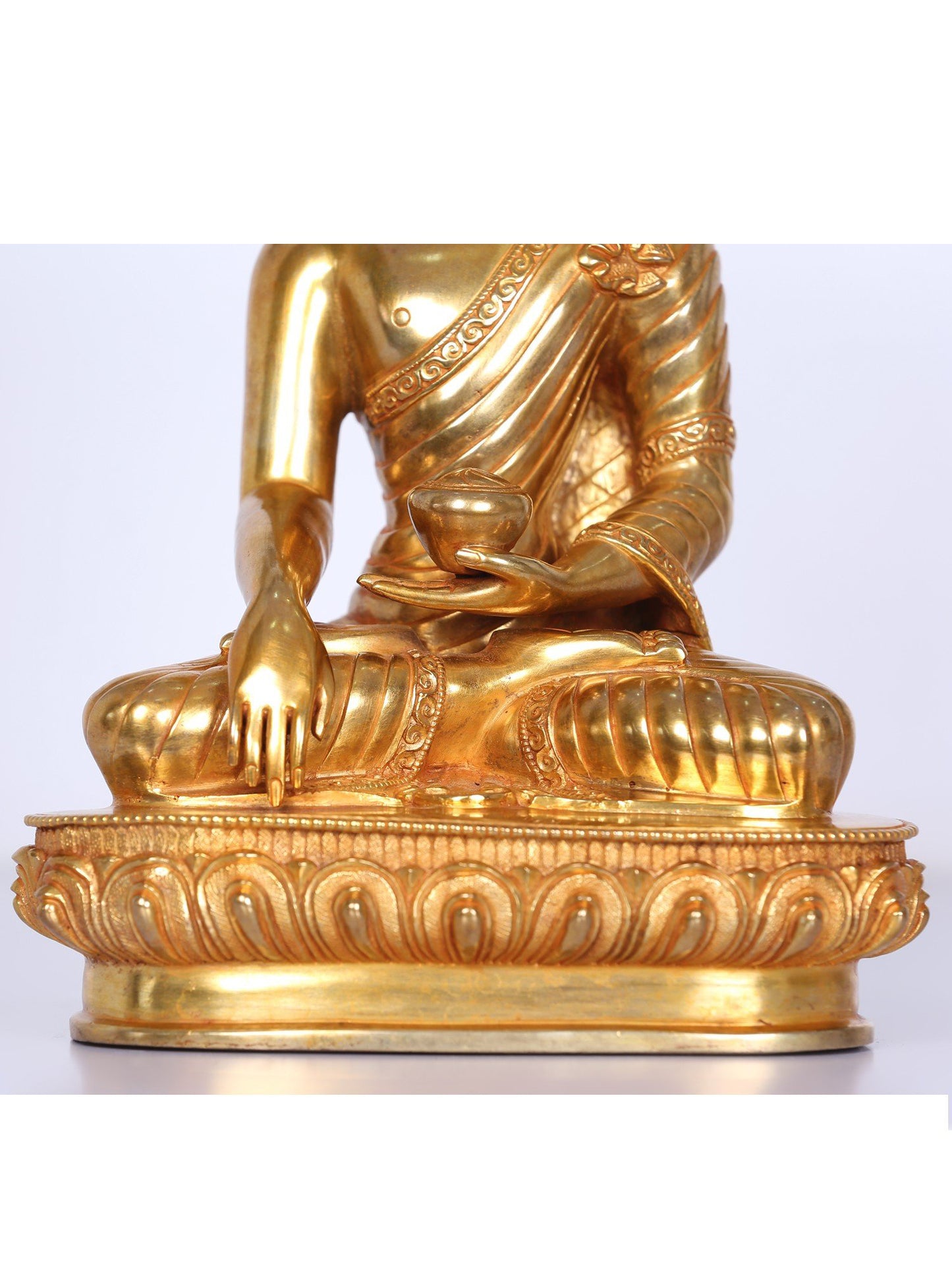 10" Copper Shakyamuni Buddha Figurine From Nepal | Handmade Idol | Lord Buddha Copper Idol