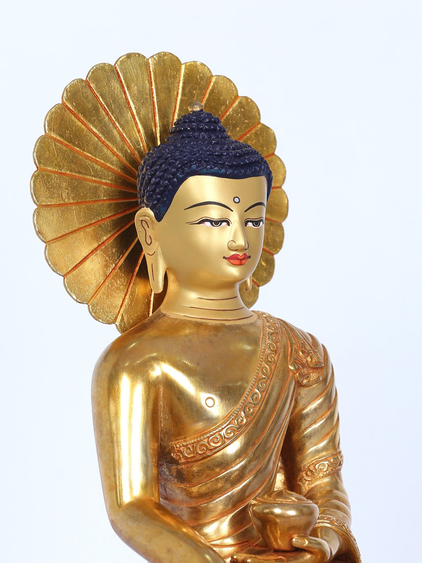 10" Copper Shakyamuni Buddha Figurine From Nepal | Handmade Idol | Lord Buddha Copper Idol