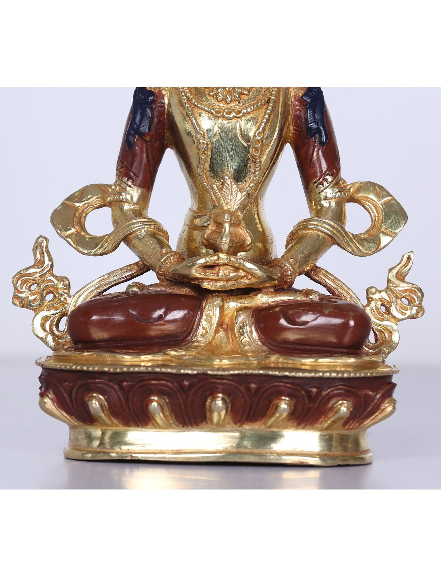 8" Aparmita Buddha Statue From Nepal |  Handmade Idol | Copper Gilded With Gold