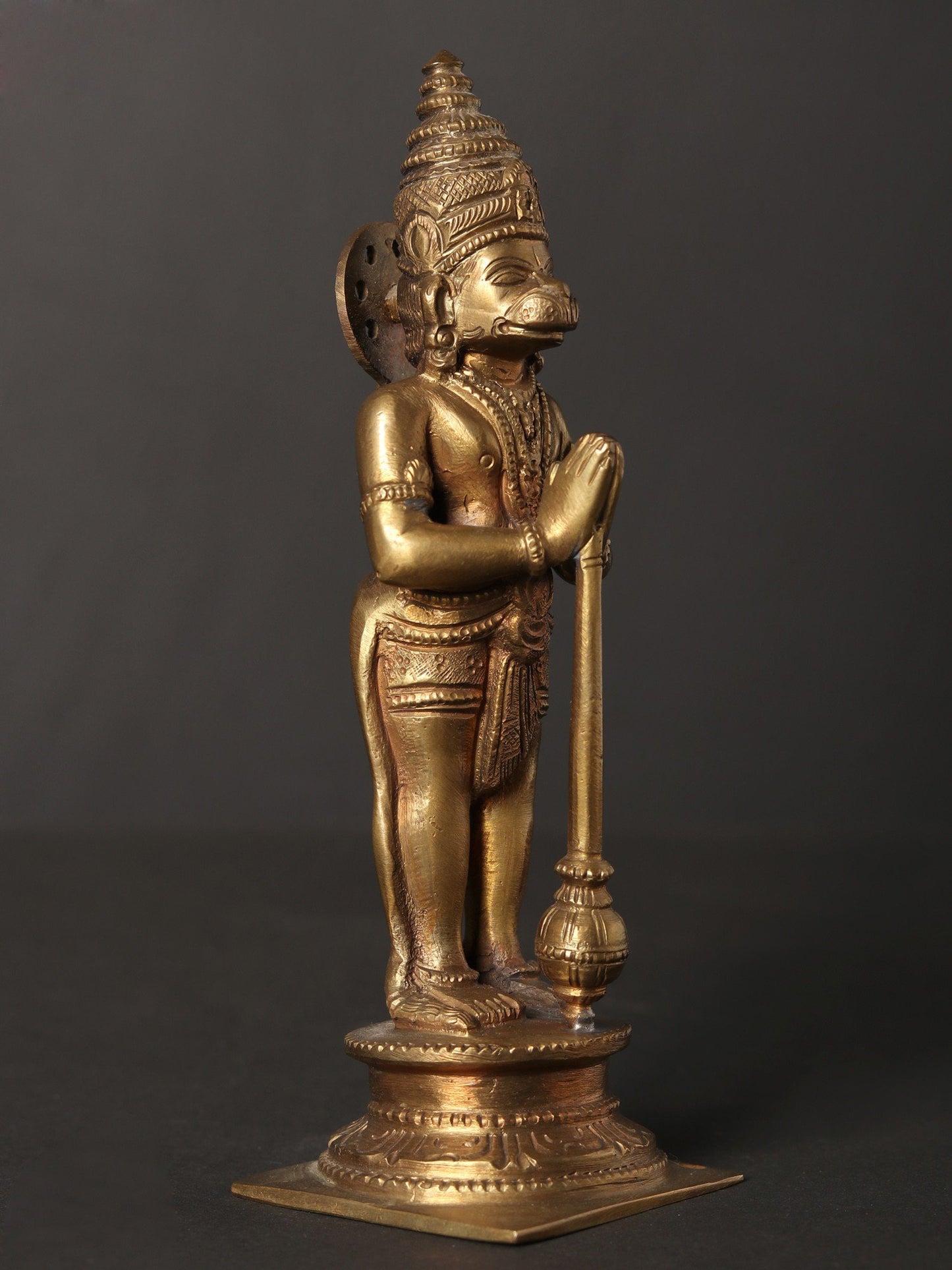 6" Small Standing Lord Hanuman With Namaskar Posture | Handmade Bronze Statue