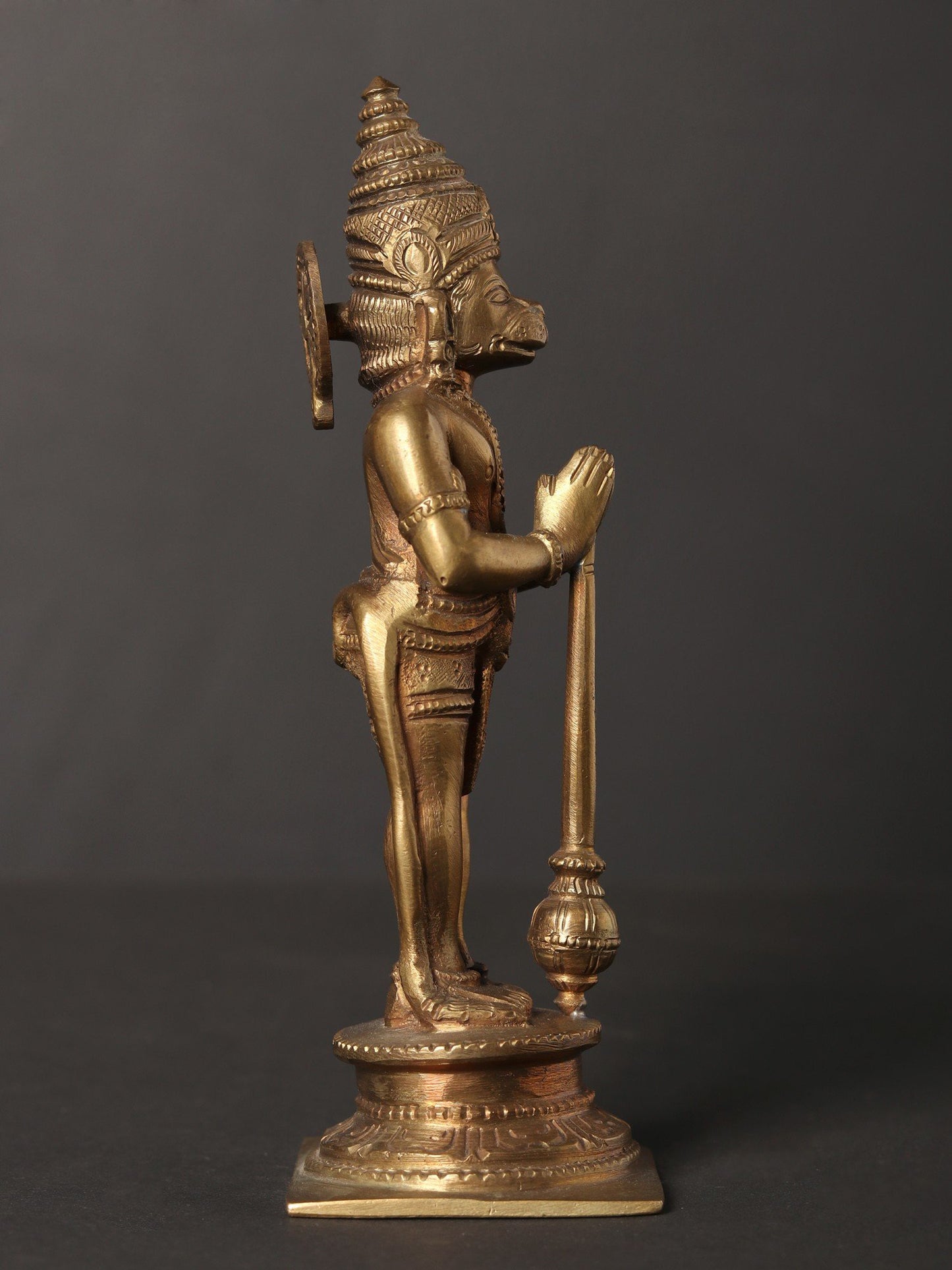 6" Small Standing Lord Hanuman With Namaskar Posture | Handmade Bronze Statue