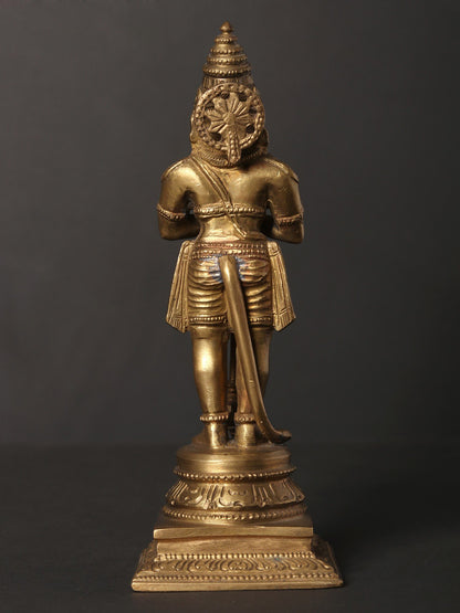 7" Lord Hanuman In Namaskar Mudra With Mace | Decorative Bronze Idol | Figurine For Gifting | Bronze Statue For Temple