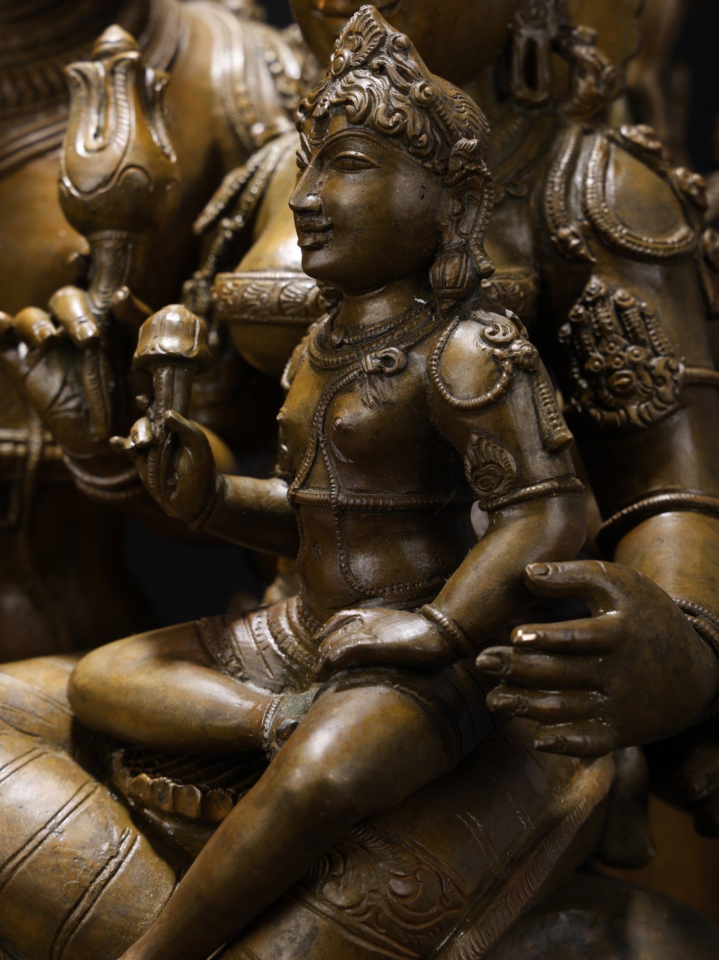 31" Large Shiva Family Seated on Kirtimukha Throne | Handmade Bronze Sculpture