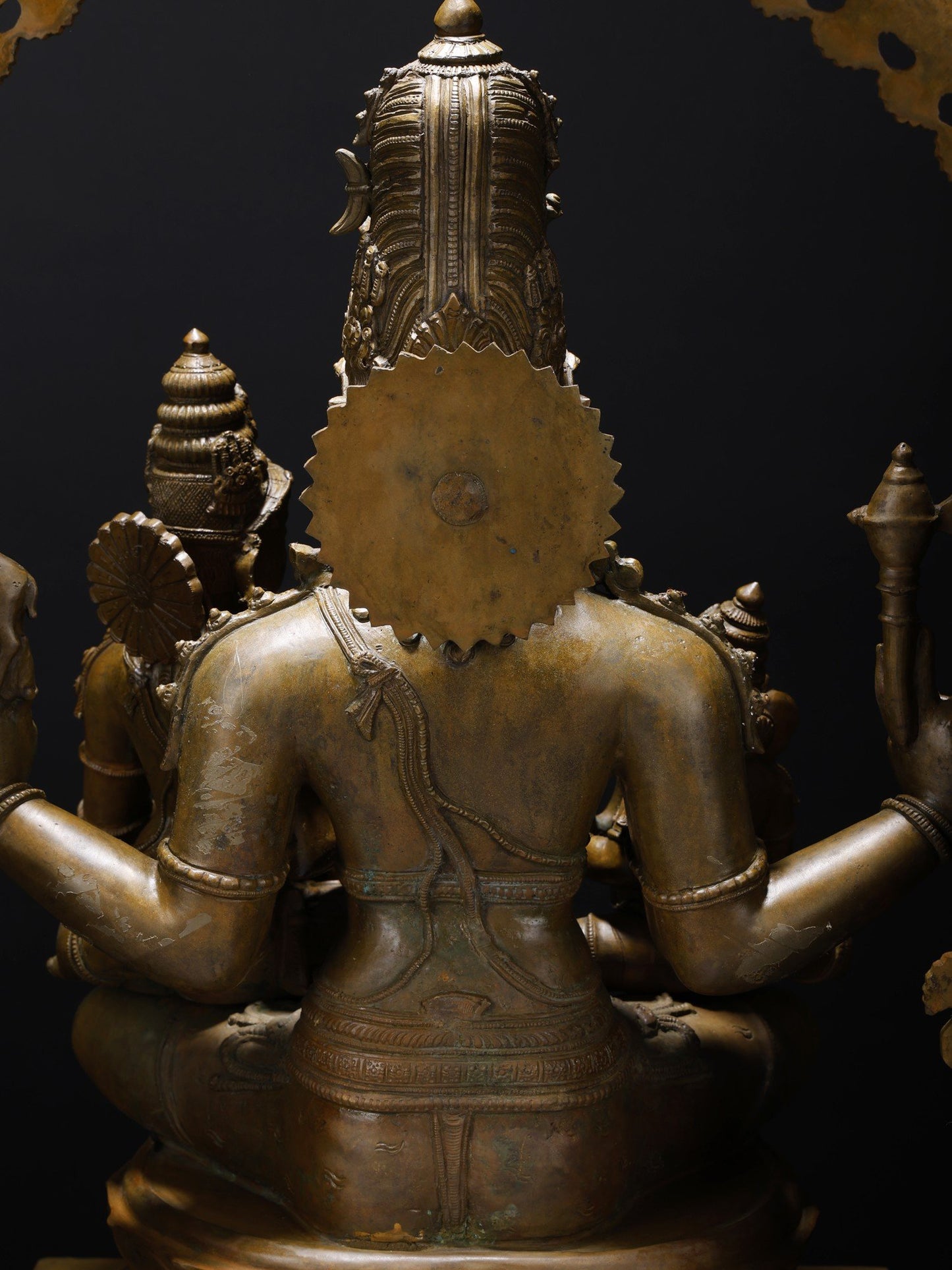 31" Large Shiva Family Seated on Kirtimukha Throne | Handmade Bronze Sculpture