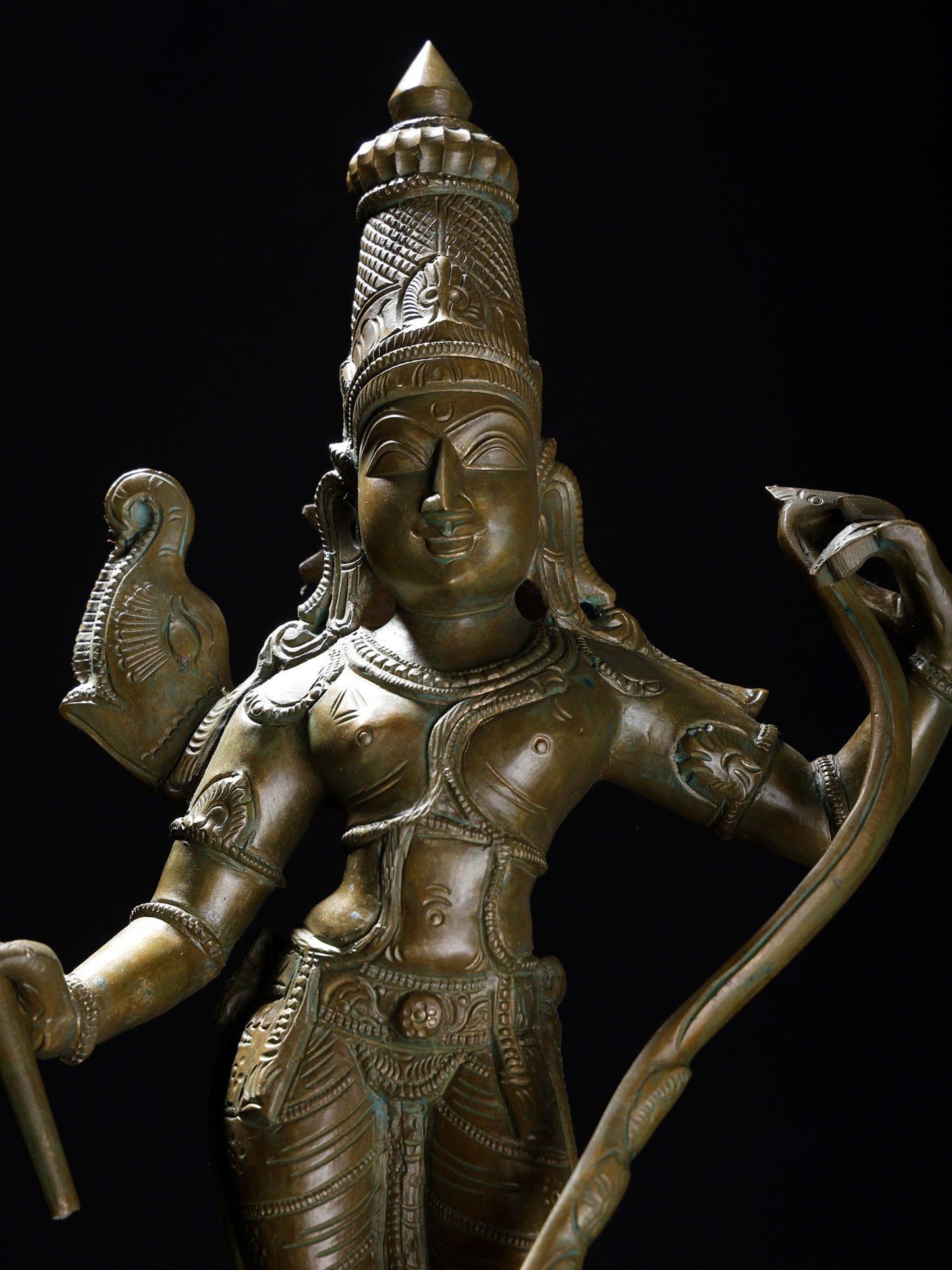 19" Standing Lord Rama In Tribhanga Posture Bronze Statue | Decorative Bronze Idol | Figurine For Gifting | Bronze Statue For Temple