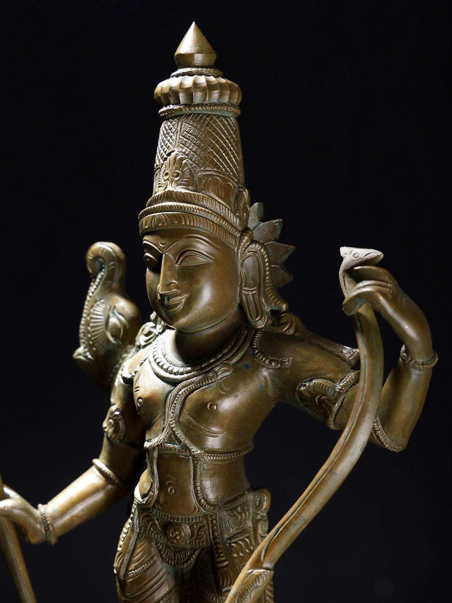 19" Standing Lord Rama In Tribhanga Posture Bronze Statue | Decorative Bronze Idol | Figurine For Gifting | Bronze Statue For Temple