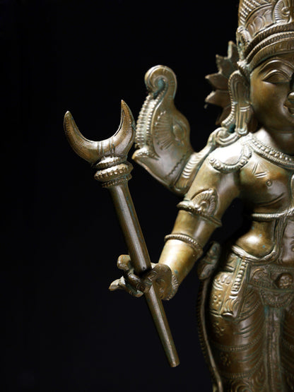 19" Standing Lord Rama In Tribhanga Posture Bronze Statue | Decorative Bronze Idol | Figurine For Gifting | Bronze Statue For Temple