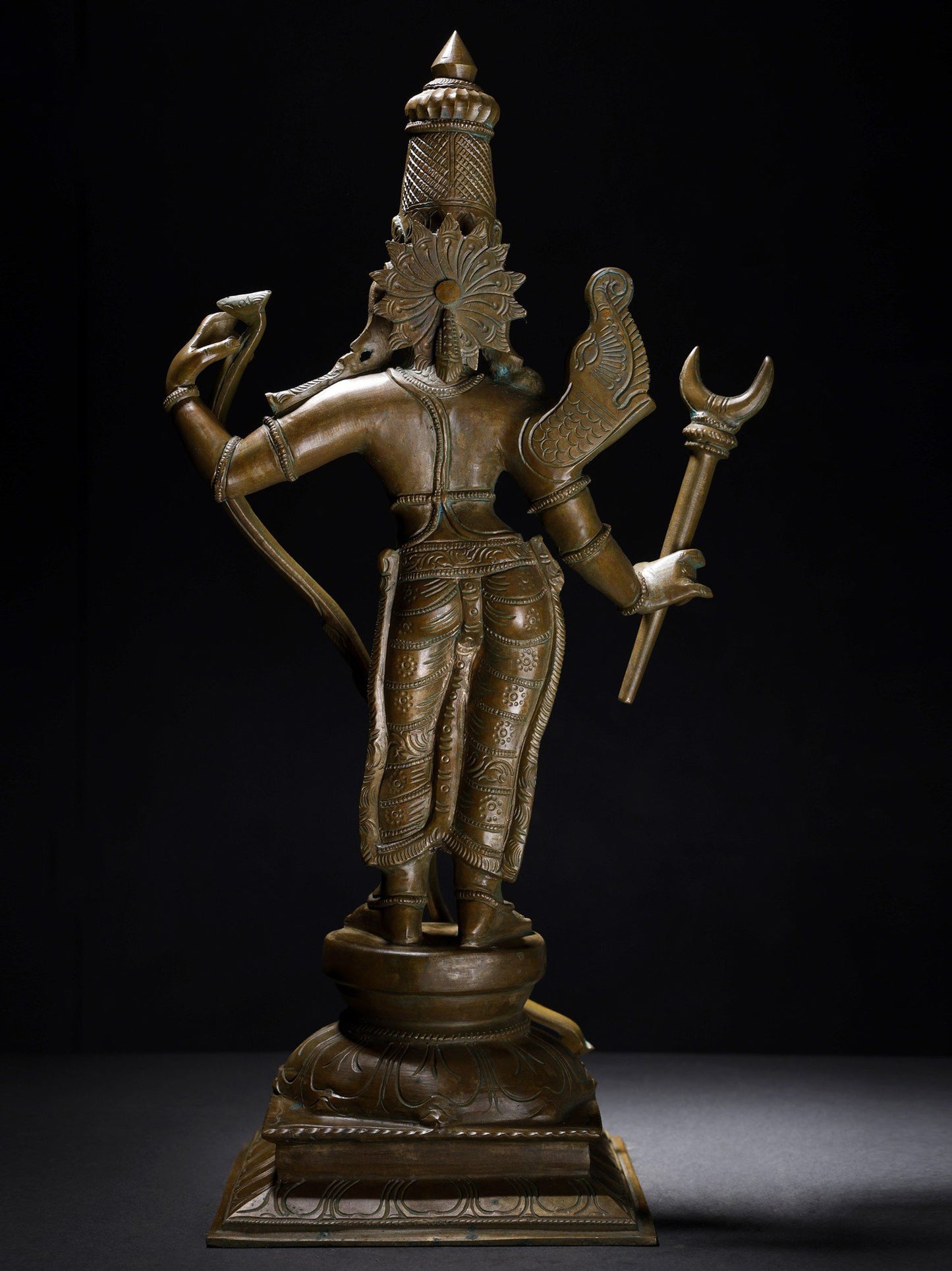 19" Standing Lord Rama In Tribhanga Posture Bronze Statue | Decorative Bronze Idol | Figurine For Gifting | Bronze Statue For Temple