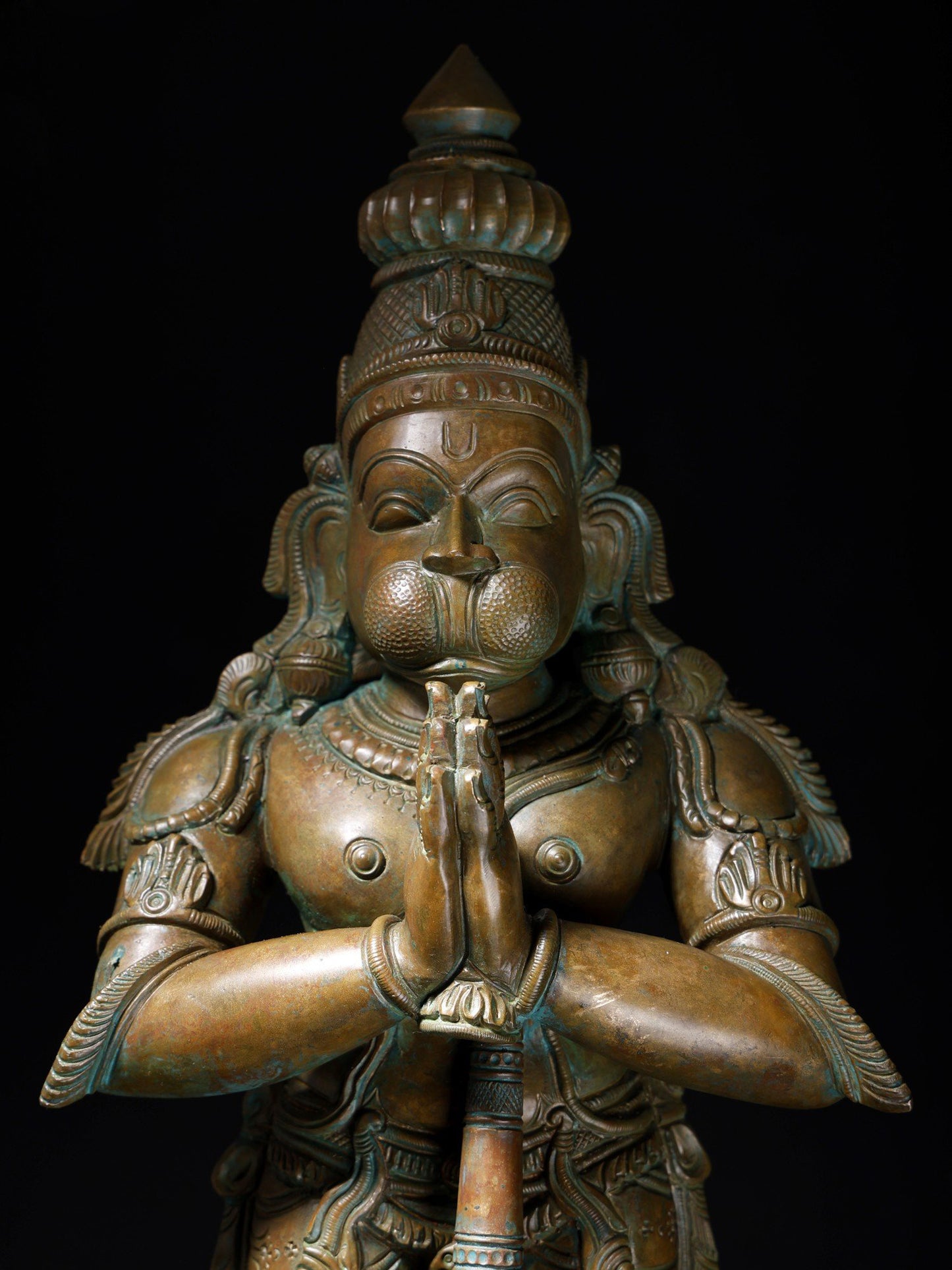 25" Standing Lord Hanuman (Namaskar Anjaneya) | Handmade Bronze Statue