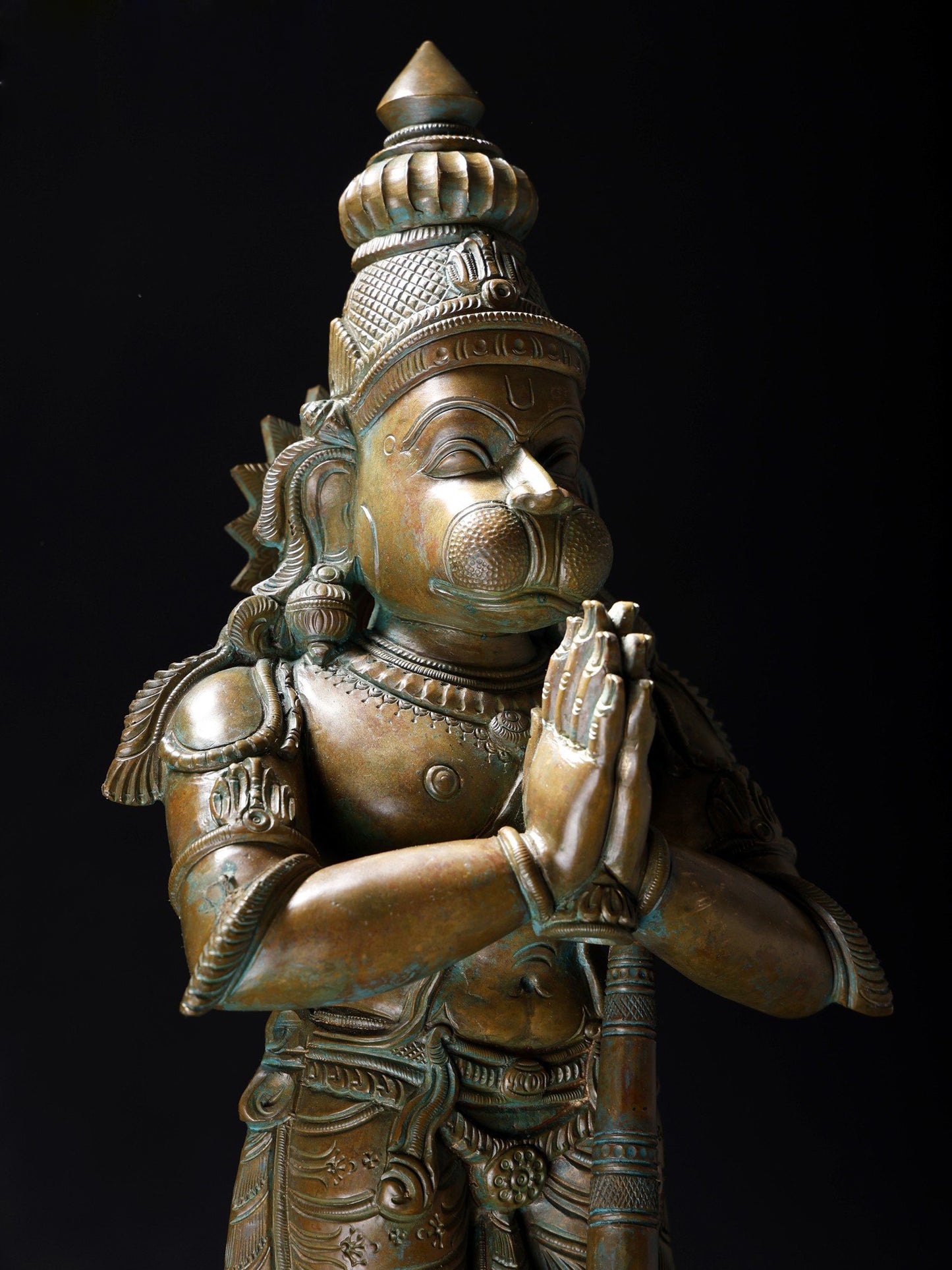 25" Standing Lord Hanuman (Namaskar Anjaneya) | Handmade Bronze Statue