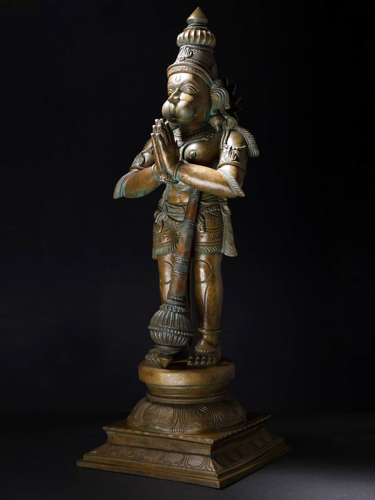 25" Standing Lord Hanuman (Namaskar Anjaneya) | Handmade Bronze Statue