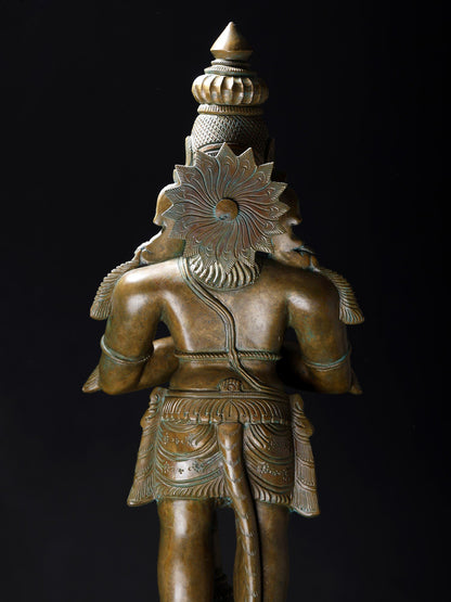 25" Standing Lord Hanuman (Namaskar Anjaneya) | Handmade Bronze Statue