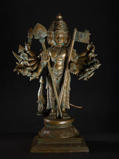 22" Standing Shanmukha Murugan (Kartikeya) with Multiple Hands | Bronze Statue