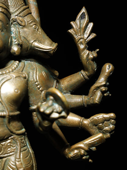 14" Ten Armed Standing Panchamukhi Lord Hanuman | Bronze Statue | Lord Hanuman Bronze Idol