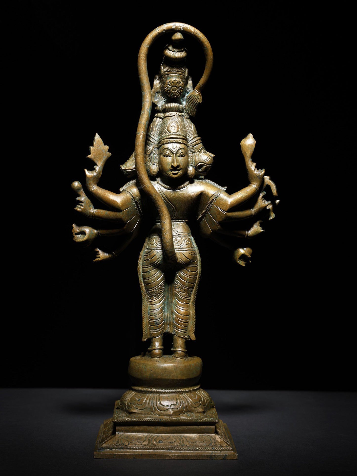 14" Ten Armed Standing Panchamukhi Lord Hanuman | Bronze Statue | Lord Hanuman Bronze Idol