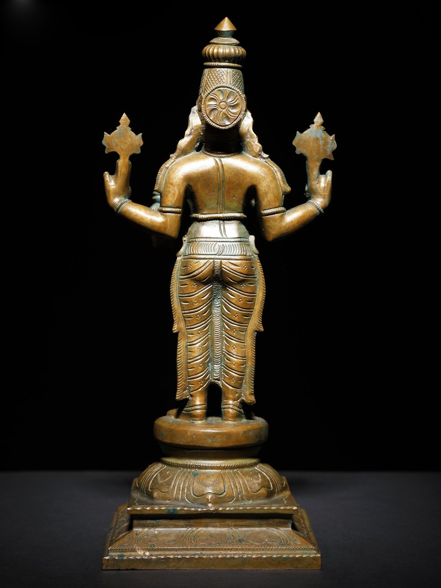 12" Lord Dhanvantari Standing On Pedstal Statue | Handmade | Lord Dhanvantari Idol | Bronze Statue