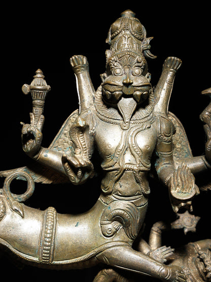 13" Lord Shiva as Sharabha Subduing Narasimha | Handmade Idol | Bronze Statue