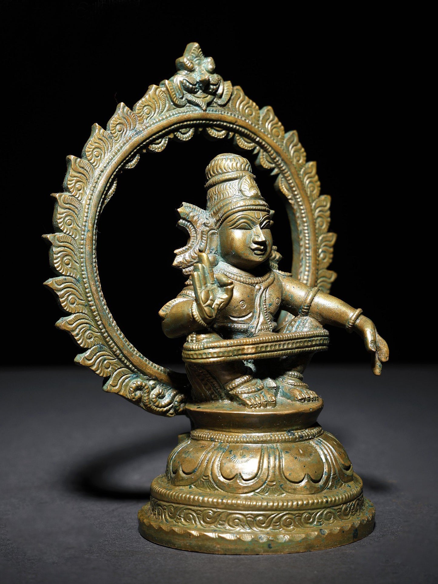 6" Small Lord Ayyappan | Handmade Idol | Lord Ayyappan Bronze Statue