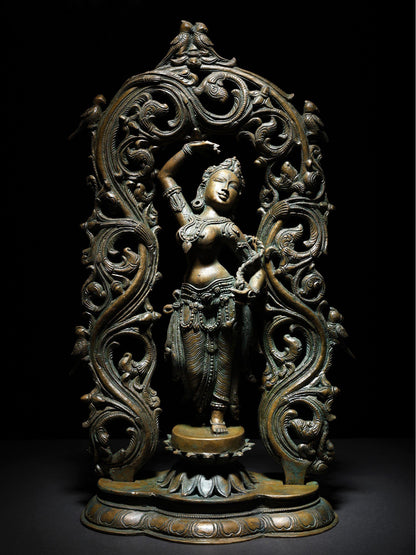 19" Dancing Apsara | Handmade Idol | Home Décor | Bronze Statue