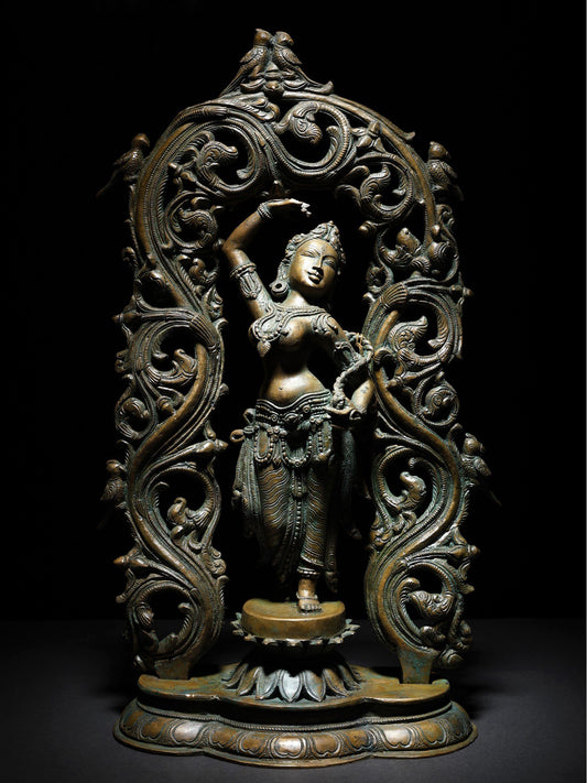 19" Dancing Apsara | Handmade Idol | Home Décor | Bronze Statue