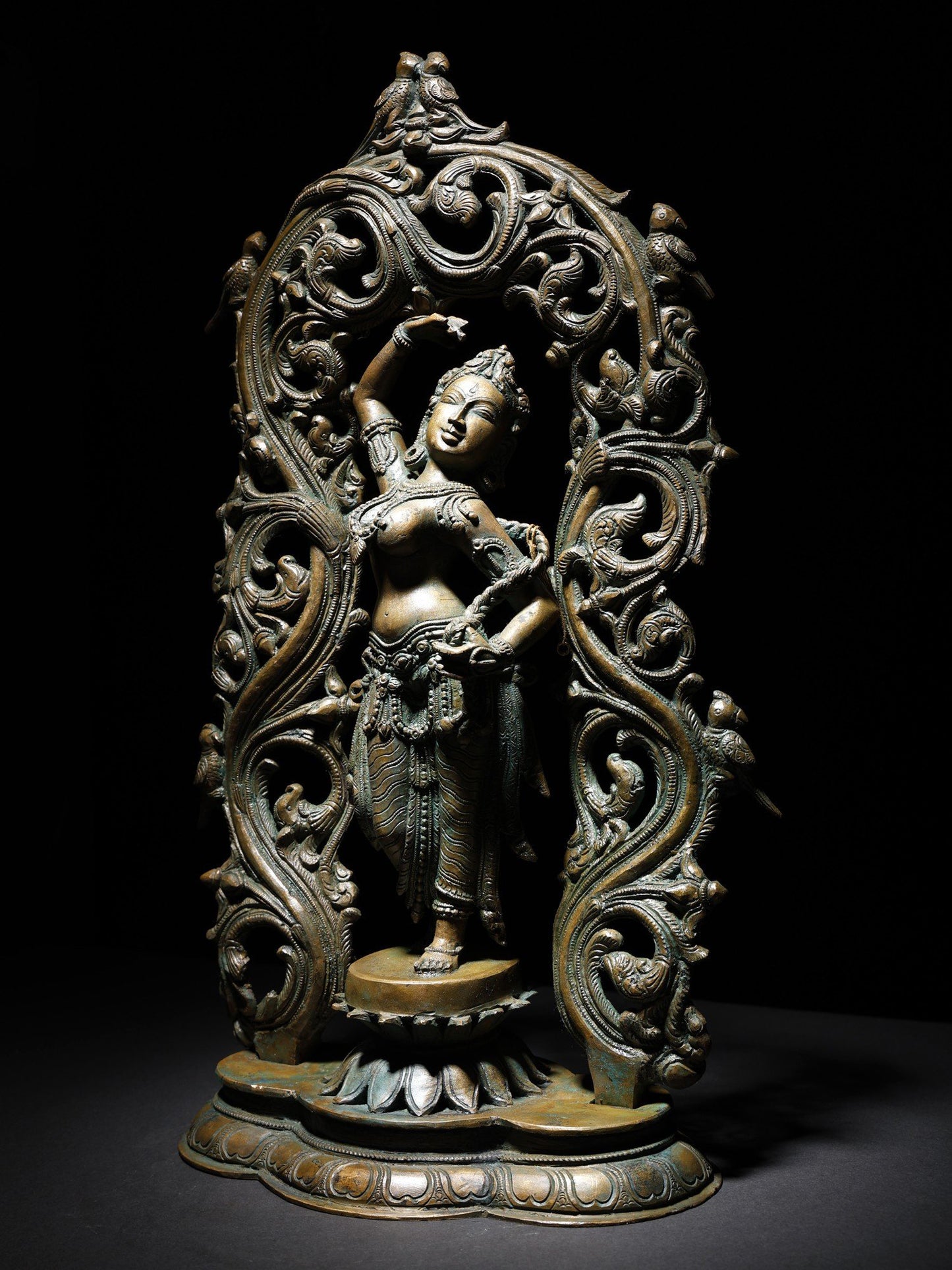 19" Dancing Apsara | Handmade Idol | Home Décor | Bronze Statue