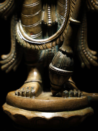 24" Four Armed Standing Lord Vishnu (Perumal) | Handmade Lord Vishnu Idol | Bronze Statue