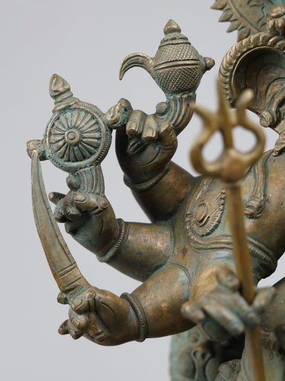 18" 6 Armed Drishti Ganesha | Handmade Idol | Lord Ganesah Bronze Statue