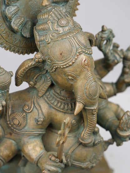 18" 6 Armed Drishti Ganesha | Handmade Idol | Lord Ganesah Bronze Statue