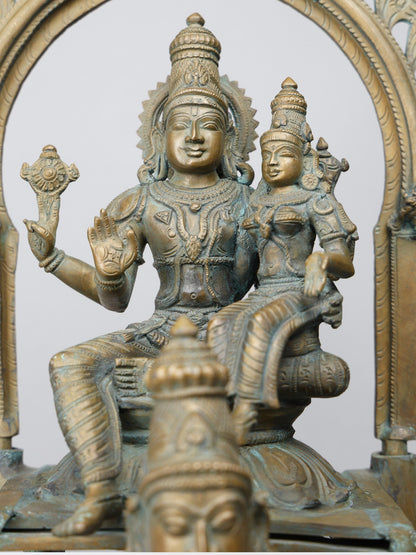 20" Lakshmi - Narayana With Garuda | Handmade Idol | Laxmi- Narayana Bronze Statue