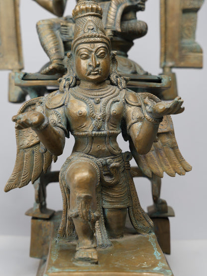 20" Lakshmi - Narayana With Garuda | Handmade Idol | Laxmi- Narayana Bronze Statue