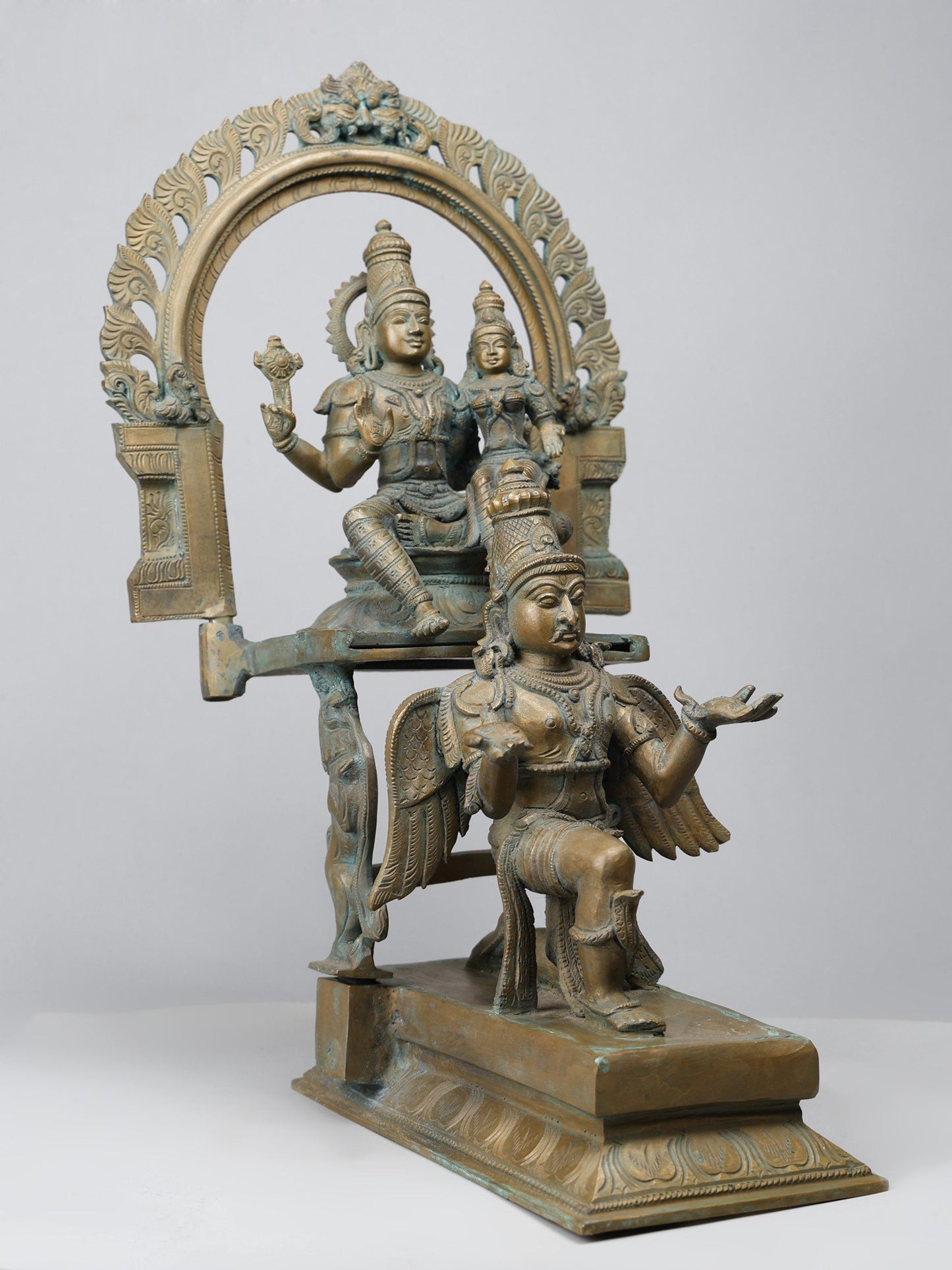 20" Lakshmi - Narayana With Garuda | Handmade Idol | Laxmi- Narayana Bronze Statue