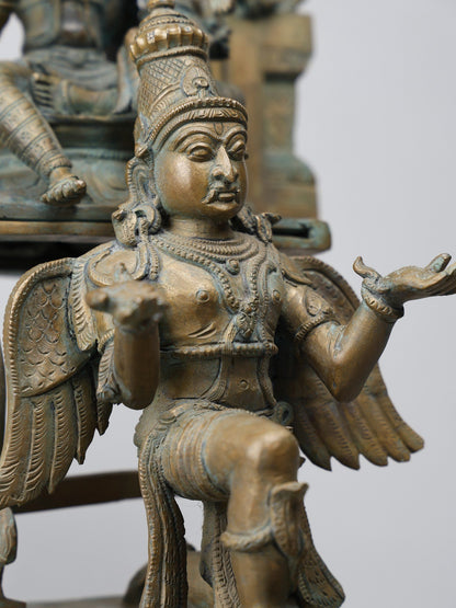 20" Lakshmi - Narayana With Garuda | Handmade Idol | Laxmi- Narayana Bronze Statue