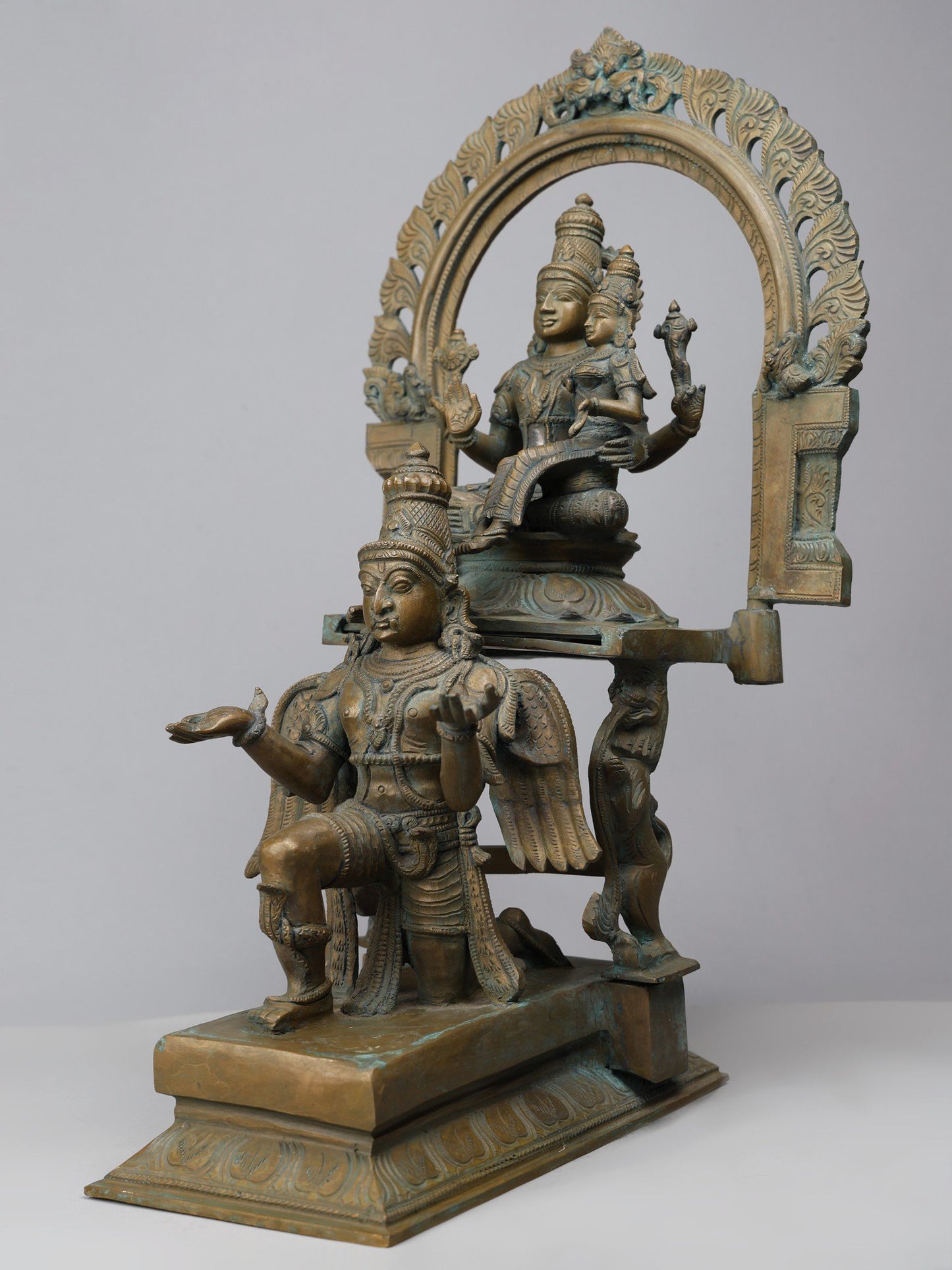 20" Lakshmi - Narayana With Garuda | Handmade Idol | Laxmi- Narayana Bronze Statue