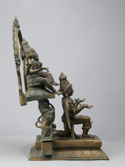 20" Lakshmi - Narayana With Garuda | Handmade Idol | Laxmi- Narayana Bronze Statue