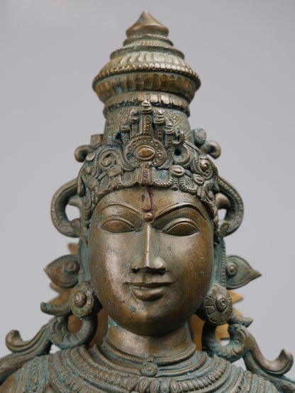 32" Large Standing Goddess Lakshmi in Blessing Gesture | Handmade Idol | Goddess Bronze Statue