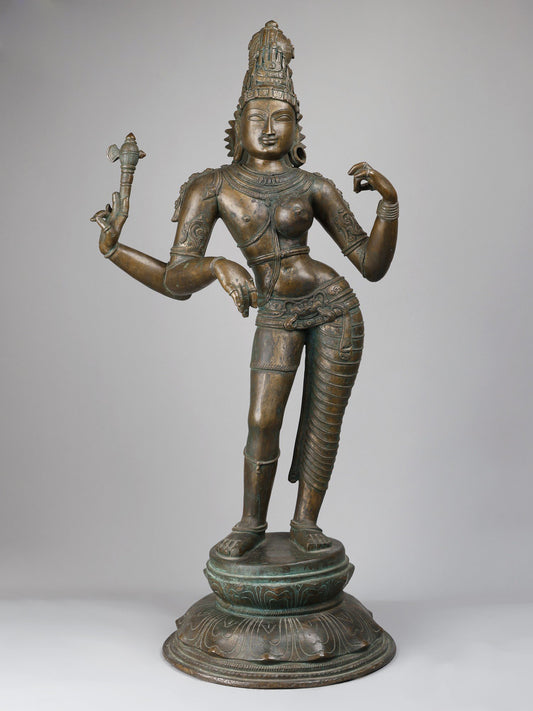 36" Large Ardhanarishvara (Shiva - Shakti) | Handmade Idol | Bronze Statue