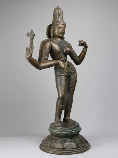 36" Large Ardhanarishvara (Shiva - Shakti) | Handmade Idol | Bronze Statue